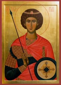 Икона великомученика Георгия Победоносца с частицей святых мощей